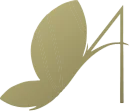 A Logo with butterfly in gold